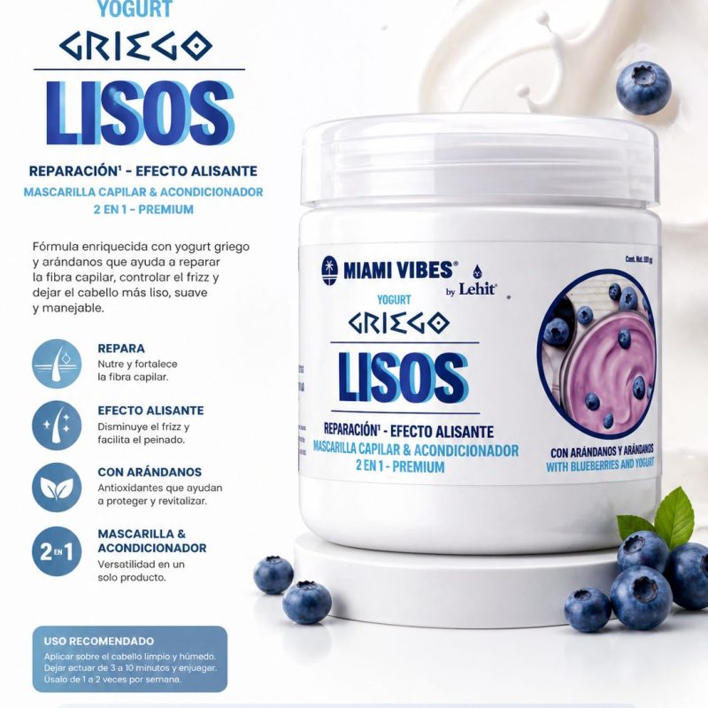 MASCARILLA CAPILAR YOGURT GRIEGO PARA LISOS X500GR