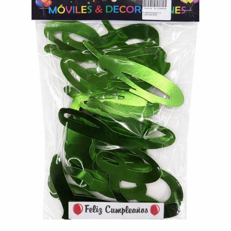 LETRERO FELIZ CUMPLEAÑOS VERDE CURSIVO PAPEL