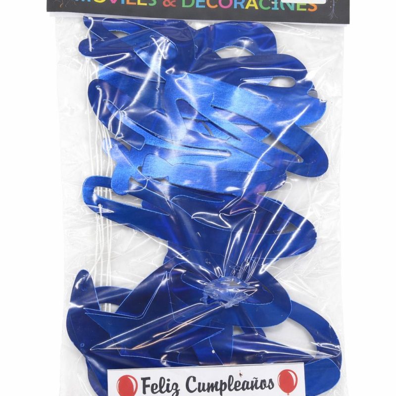 LETRERO FELIZ CUMPLEAÑOS AZUL CURSIVO PAPEL
