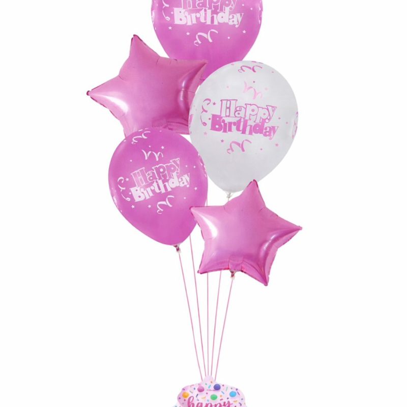 GLOBOS CON BASE FELIZ CUMPLEAÑOS