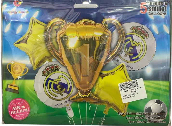 BOUQUET REAL MADRID X5 GLOBOS
