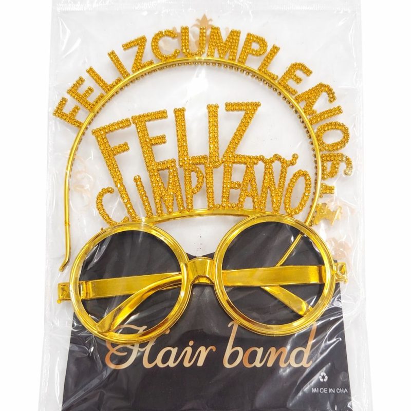 DIADEMA + GAFAS PALO ROSA