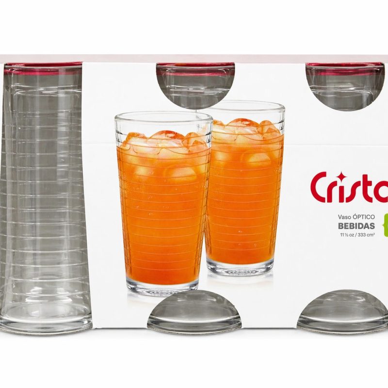 JUEGO  VASO X6UND OPTICO CRISTAR