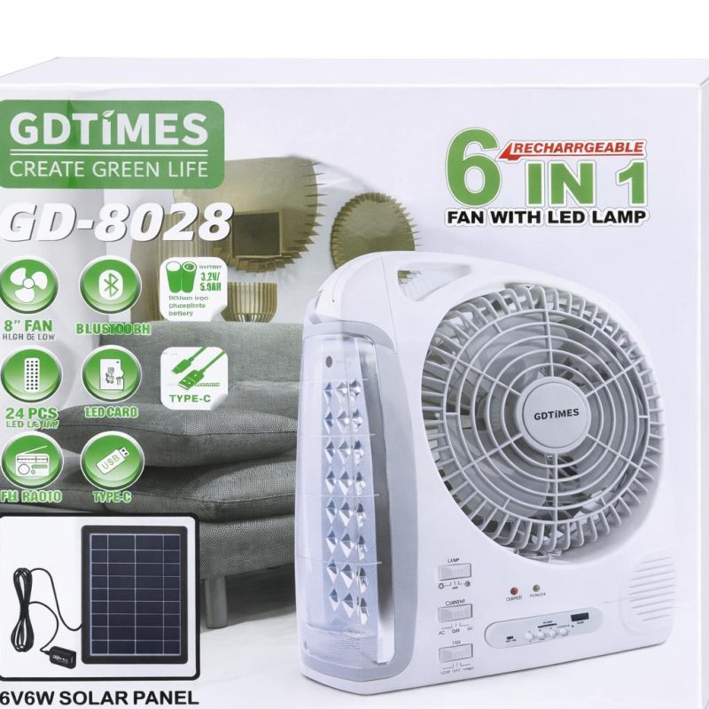 VENTILADOR 6EN1 CON PANEL SOLAR