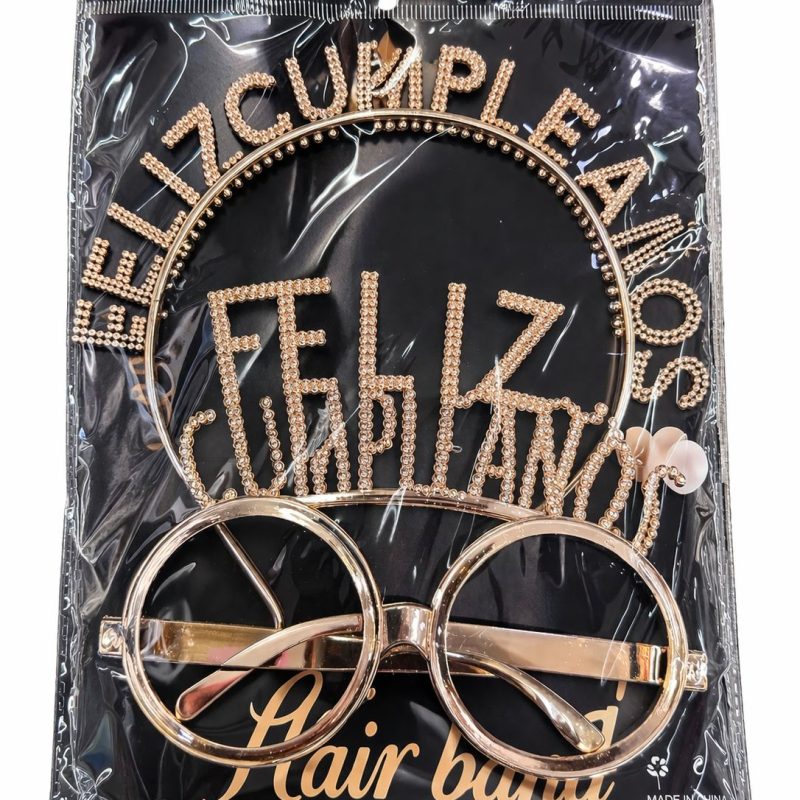 DIADEMA + GAFAS PALO ROSA