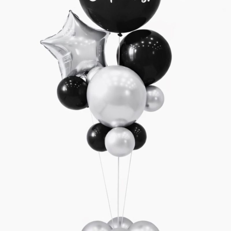GLOBOS CON BASE FELIZ CUMPLEAÑOS