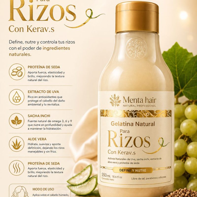 GELATINA NATURAL PARA RIZOS CON KARAVIS X550ML