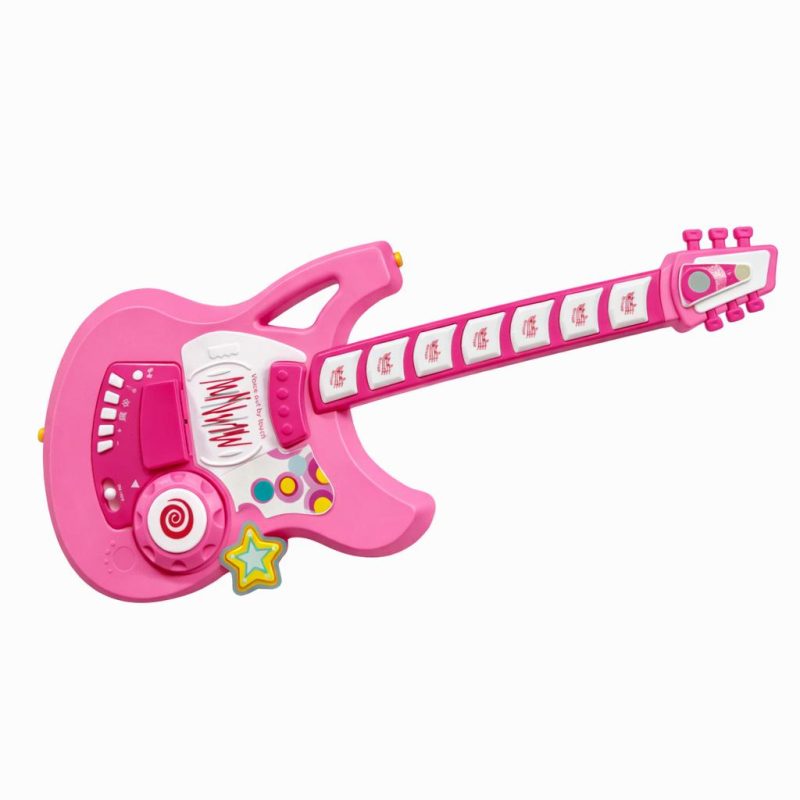 GUITARRA MUSICAL EN COLOR ROSADO
