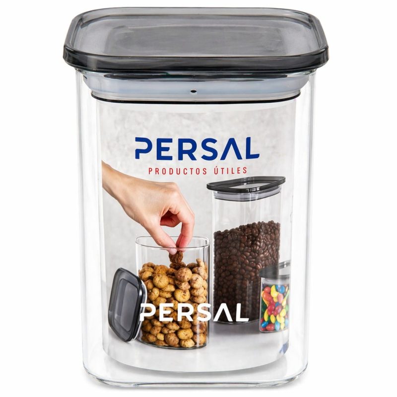 ALMACENADOR PERSAL VIDRIO X1100ML CUADRADO