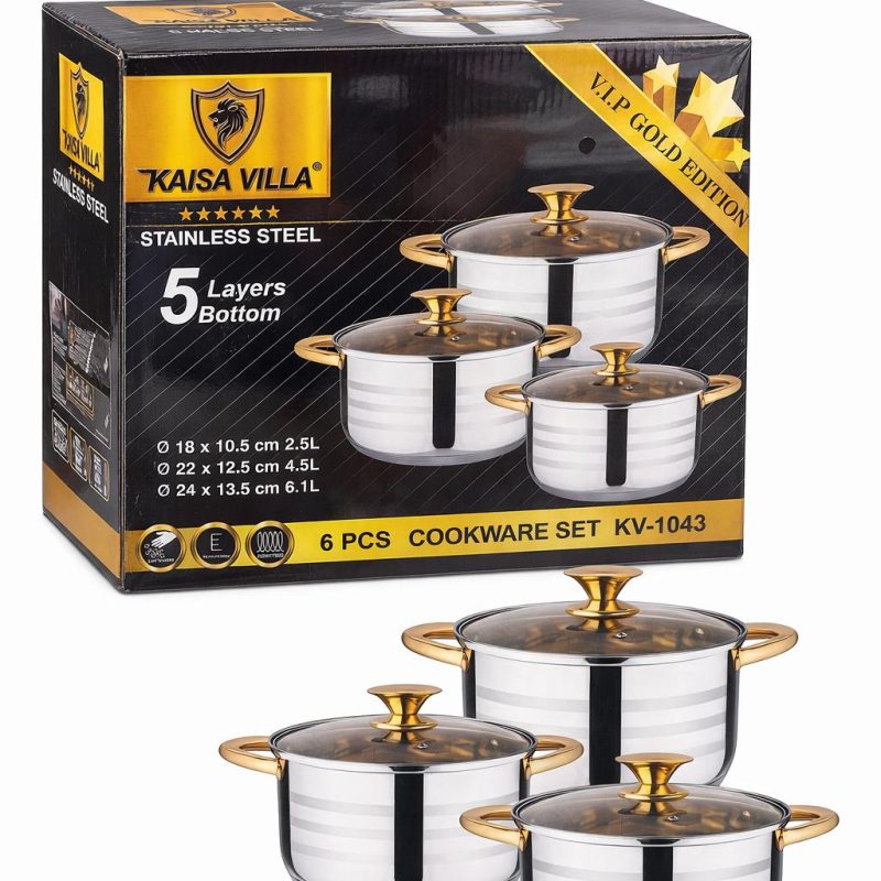JUEGO DE OLLAS ACERO X6PCS