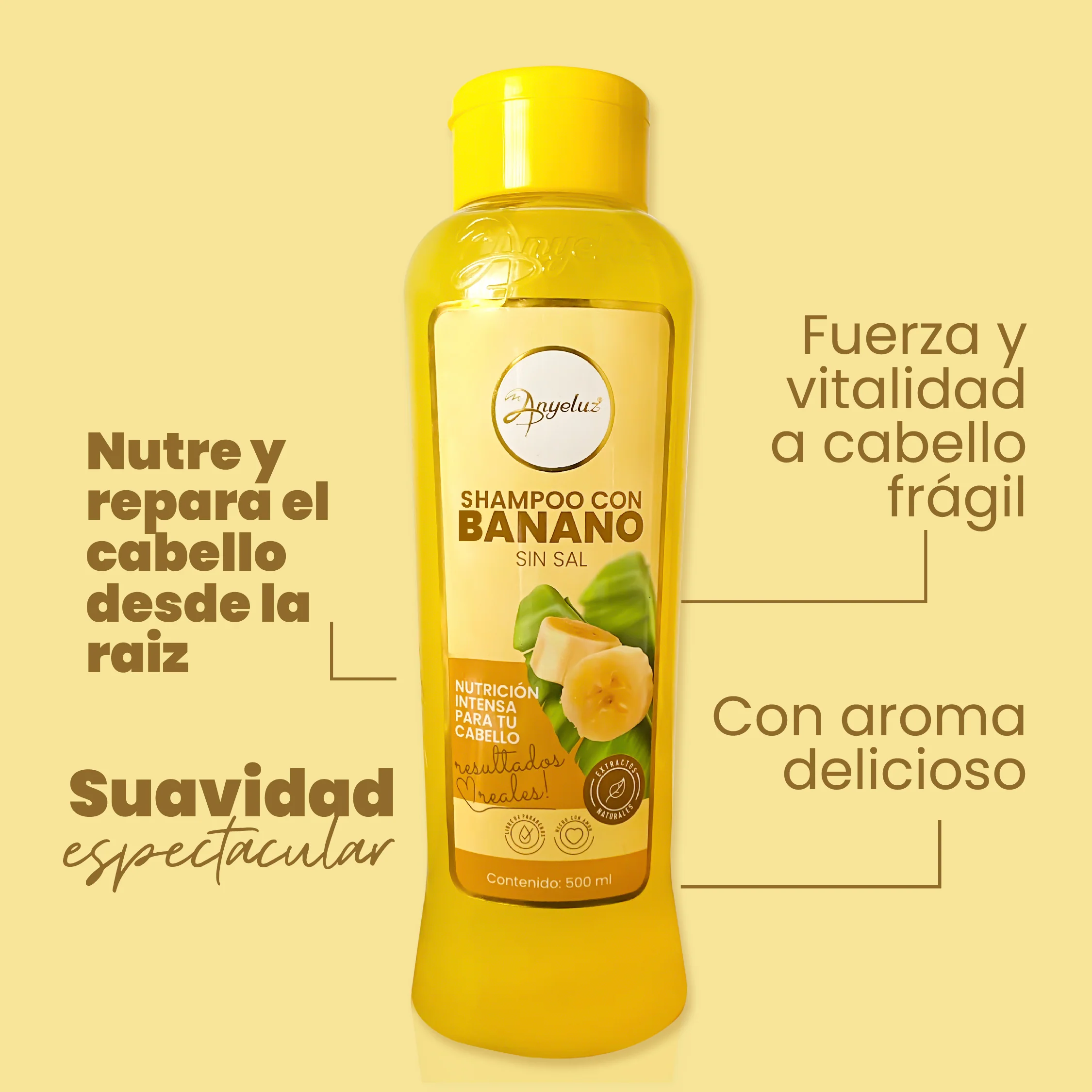 SHAMPOO ANYELUZ BANANO X500ML - Imagen 2