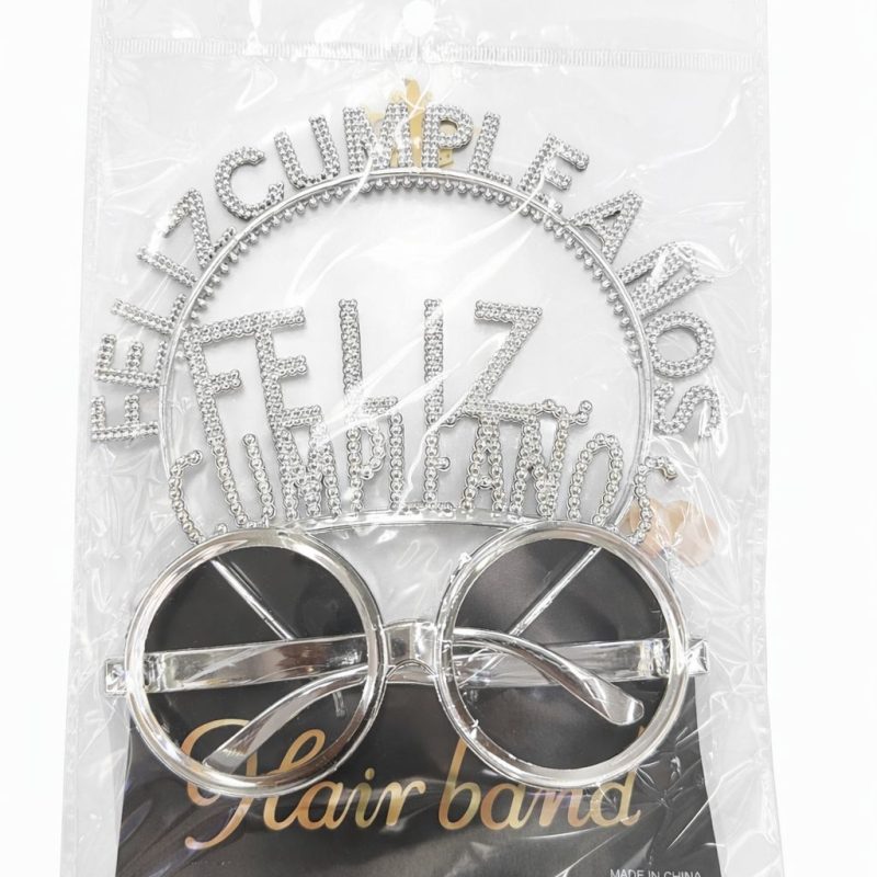 DIADEMA + GAFAS PLATEADA
