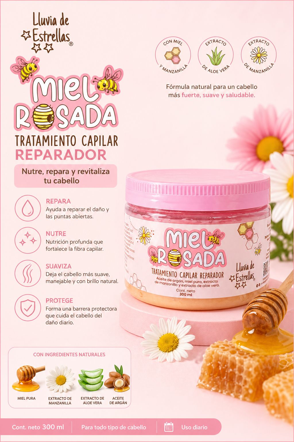 TRATAMIENTO MIEL ROSADA LLUVIA DE ESTRELLAS X300ML