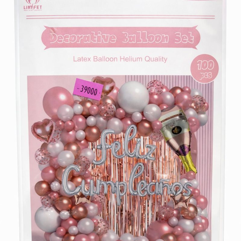 ARCO DE GLOBOS PALO ROSA X100 PCS