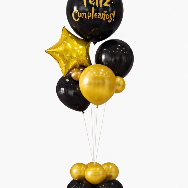 GLOBOS CON BASE FELIZ CUMPLEAÑOS