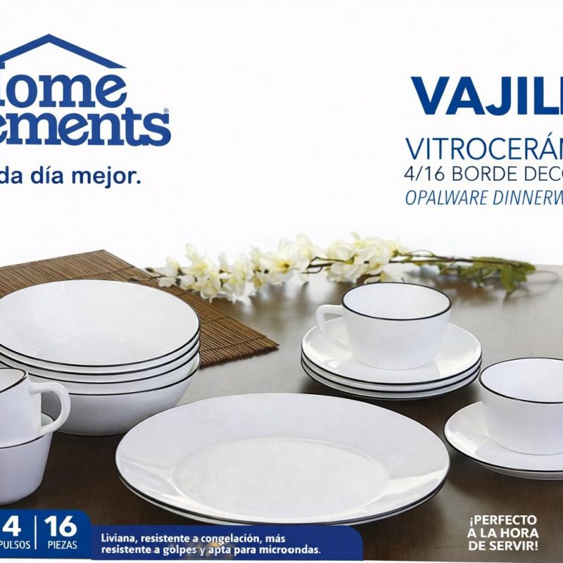 JUEGO DE VAJILLAS BORDE NEGRO