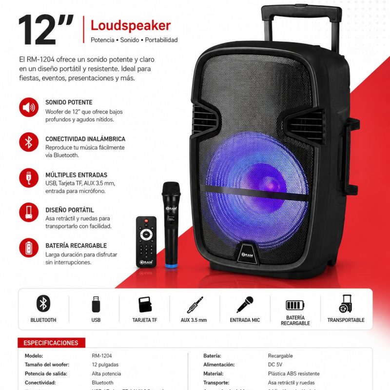 PARLANTE RAM 12" RM-1204