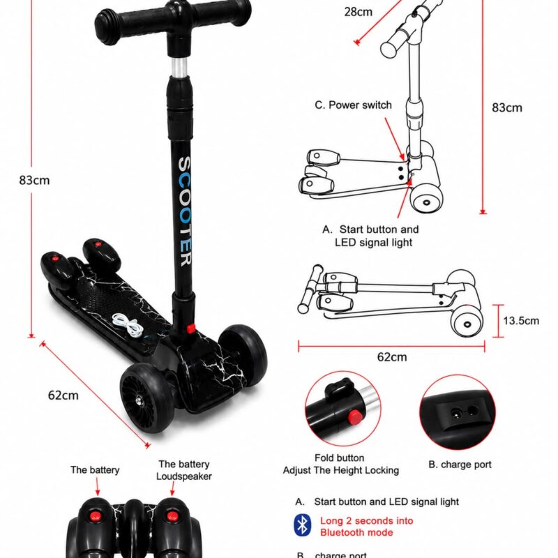 MONOPATIN HUMO CON BLUETOOTH
